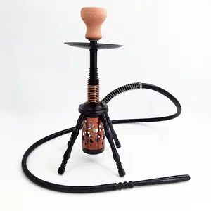 Hollowed rocket shape Arabic aluminum hookah shisha with full set built-in air cap smoke exhaust pipe