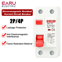 Disjoncteur différentiel électromagnétique de type A RCCB RCD 2P 10/30/100/300mA, interrupteur de sécurité EAL-18-A
