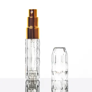 Bagian bawah mengisi contoh Mini penguji kosong C Lear Glass pompa semprot botol botol untuk saku parfum dapat custom kemasan kotak kertas