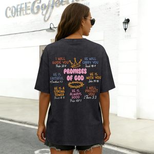 Camiseta Cristiana Extra Grande FOXA para Mujer, 100% Algodón, con Versículo Bíblico, Estilo Vintage, Transpirable - Product Image 6