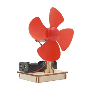 DIY 3D Wooden Puzzle Learning Educational Engineering STEM Electric Fan Model Science Physics Experiment Assemble Toy