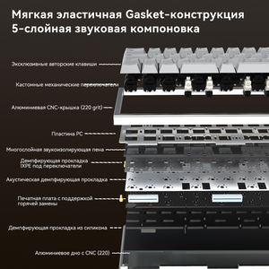 <span class=keywords><strong>Teclado</strong></span> Mecánico para Juegos ZORNHER LZ40 de 44 Teclas, 40%, Intercambiable en Caliente, Conexión Trimodal, Carcasa de Aluminio, Retroiluminación RGB, Controlador en Línea - Product Image 5