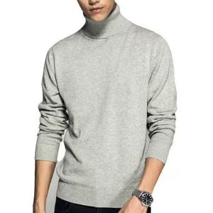 Nuevos suéteres de Cachemira Color sólido Cómodo Suéter de cuello simulado Hombres Suéteres suaves de manga larga delgados para hombres - Product Image 2