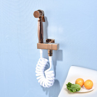 Kit de pulvérisation WC mural élégant en laiton or rose, écologique, pour salle de bain, style moderne et luxueux pour hôtels