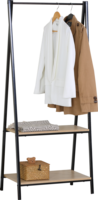 Porte-vêtements en métal durable en forme de A avec étagères MDF à double niveau, organisateur de rangement professionnel pour armoire, pour meubles de maison