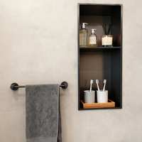 Niche de douche encastrée LED à double étagère en acier inoxydable, murale, avec éclairage, taille personnalisée, vente en gros commerciale