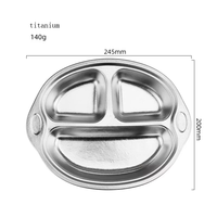Plateau de cantine scolaire en acier inoxydable/titane durable, compartiments pour aliments, vaisselle, hôtels, assiettes à dîner polies