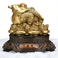 Figurine de crapaud doré porte-bonheur, ornement Feng Shui attirant la richesse, décoration traditionnelle chinoise pour la maison et le bureau