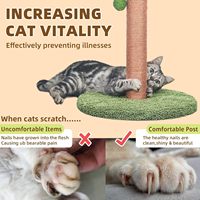 Griffoir pour chat en carton écologique moderne, petit arbre à chat avec corde en sisal, griffoir interactif pour chaton avec boule suspendue