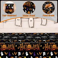 Nappe d'Halloween jetable, imperméable, motif citrouille et toile d'araignée, pour décoration d'Halloween