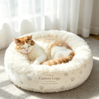 Cama para Mascotas Semicerrada, para Gatitos y Cachorros, con Impresión Personalizada, Base Antideslizante Súper Suave, Superficie Antipolvo, para Uso Diario