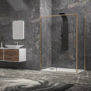 Kamalu KLA-4000G Porte Doccia Senza Telaio Oro Satinato 75x140 Scorrevoli e Fisse Vetro 6mm con Altezza 200h - Product Image 2