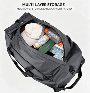 Sac <span class=keywords><strong>à</strong></span> dos grande capacité avec sac <span class=keywords><strong>à</strong></span> main pliable <span class=keywords><strong>à</strong></span> roulettes, sac bandoulière pour voyage en plein air, sac de rangement pour camping, logo personnalisé OEM - Product Image 2