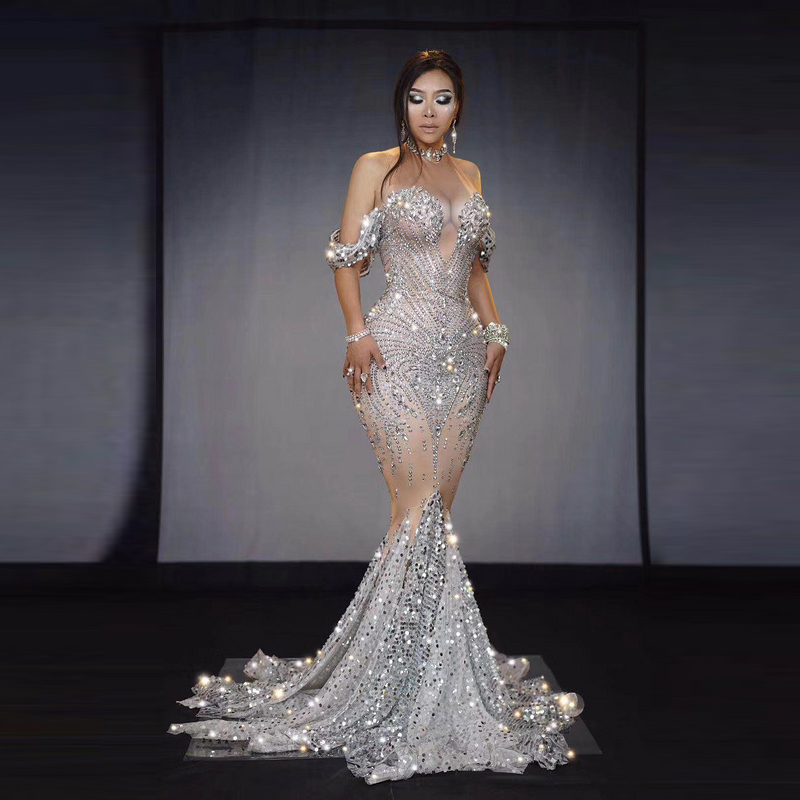 latest dress fashion for ladies Off-the-Shoulder Long Beaded Prom Dress with Wrap– PromGirl