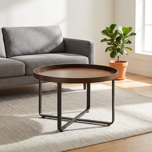 AK Brass Decorative Metal Coffee <b>Table</b> <b>Black</b> Metal Frame With Wooden Top Modern Coffee <b>Table</b> For Home Decor/ Hotel Decor - Product Image 3