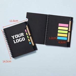 Wholesale Eco-Friendly Kraft Stationary <b>Sticky</b> <b>Note</b> Notebook With Logo and Pen - Product Image 1