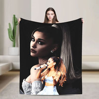 Selimut Ariana Singer Album Tour Grande, Selimut Lembut Hangat Bahan Flanel untuk Tempat Tidur, Sofa, Kamar Tidur, Ruang Tamu, Dekorasi, Hadiah untuk Penggemar