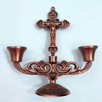 Porte-bougies en métal européen et américain, ornements de bureau pour la maison, ornements artisanaux religieux en métal