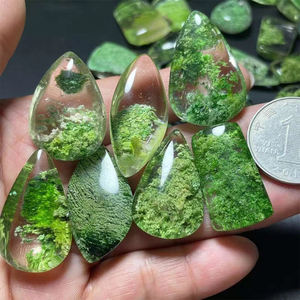 Liontin kuarsa batu kristal alami hijau hantu penyembuhan bentuk Drop kuarsa Phantom hijau mentah - Product Image 2