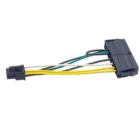 Cable de Alimentación para Placa Base DELL 3650 3040 7040, Adaptador de Malla de Cobre Trenzada de 15 cm, 24 Pines a 6 Pines, Cable de Extensión ATX Trenzado