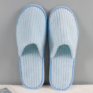 अनुकूलित थोक डिस्पोजेबल स्ट्रिप्ड रंग ऊन चप्पल - Product Image 4