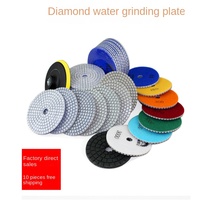 Tampon abrasif souple de 4 pouces, haute dureté, meulage à l'eau, pierre de quartz 100mm, ensemble de polissage pour marbre