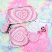 Kit Funway SK004 Moderne Carré Cœur d'Amour : Plateau à Rouler, Pochette à Tabac, Boîte Métal/Silicone/Plastique, Broyeur à Herbes, Cendrier et Accessoires
