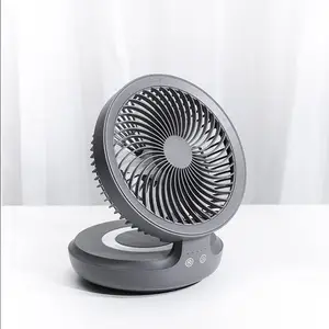 2in1 wall fan folding creative desktop small body 120 degree rotating durable detachable LED desk fan