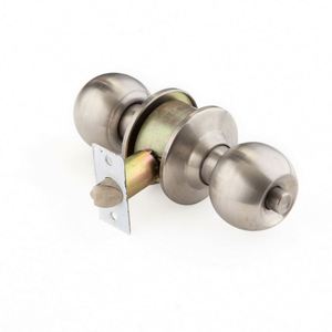 WEKIS Custom American Stainless Steel Cylindrical Door Knob One Side <b>Lock</b> Keyless 3 Brass <b>Keys</b> 60mm Backset Gold/Bright Chrome - Product Image 3