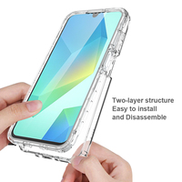 Étuis de téléphone portable Crystal Clear pour Samsung Galaxy A17 A16 A26 A36 A56 5G Protection d'écran intégrée Couverture arrière