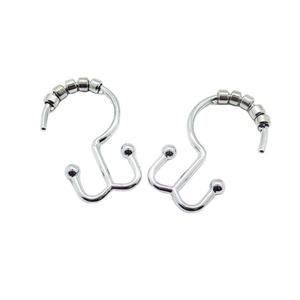 Anillos de Metal Cromado para Cortina de Ducha con Doble Rodillo Deslizante YIWANG - Product Image 3
