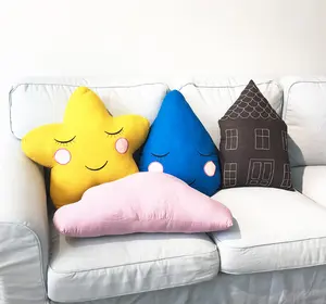 Bantal katun dapat dicuci, bantal Sofa rumah bintang lima Smily gaya Ins