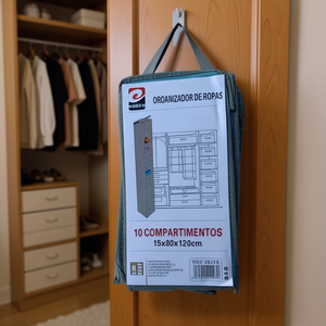 Hanging 10-layer Non-woven Fabric Storage Bag 15x30x120cm For Clothes Organization - Product Image 2