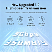 Hub USB 3.0 de 4 Puertos para Escritorio, 5Gbps SuperSpeed, Base de Expansión Duradera de ABS para PC, Laptop, MacBook Pro, Windows, Divisor USB en Stock
