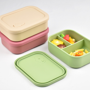 Cute 3 Compartments Plastic <b>Lunch</b> <b>Box</b> With Lid Portable Bpa Free For Children Rectangle Single Tier 1-3L Capacity - Product Image 6