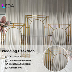 LEDA Customized Wedding <b>Arch</b> Gate Metal Backdrop Gold Stainless Steel Stage Frame <b>for</b> Event <b>Decor</b> - Product Image 2