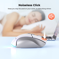 Mouse Nirkabel Dual-mode Meetion BTM001 Isi Ulang Multi-warna Ergonomis dengan Layar Daya dan Penerima USB untuk Gaming dan Kantor