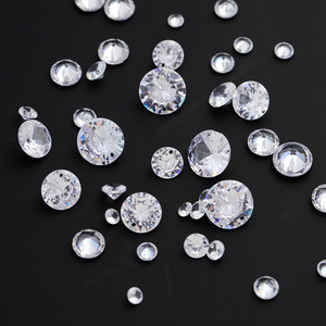 Synthetic Zircon Loose Stones Round White Perforated For Jewelry DIY Craft Supplies - Product Image 1