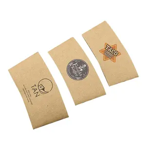 Printed Kraft Cup Sleeves Paper Coffee Cup Sleeves Printing With Sleeve And Lid Printed Paper Cup Sleeve