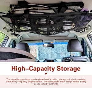 Organisateur de rangement de toit double couche en maille, filet de chargement pour toit de voiture, rangement de toit pour SUV, camionnette, <span class=keywords><strong>camping</strong></span>, voyage, road trip - Product Image 6