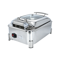 Chauffe-Plat Électrique en Acier Inoxydable Finition Argentée, Vente Directe Usine, pour Buffet et Maintien au Chaud des Aliments
