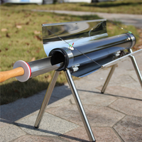 Nouveauté camping en plein air portable solaire barbecue grill double système solaire thermique tube sous vide énergie solaire four de cuisson