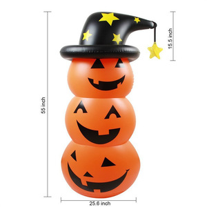 Halloween Pumpkin Tumbler 140Cm Inflatable Outdoor Yard Decoration With Witch Hat For Party Decor - Product Image 5