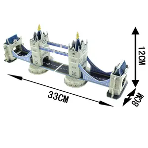 Puzle 3D de puente doble de Londres, modelos de construcción famosos del mundo, rompecabezas de espuma de papel a la venta