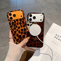 Casing Ponsel Magnetik Motif Leopard Berkilau untuk iPhone 18 Pro Max, Pelindung Anti Benturan Bermotif Hewan untuk iPhone 18 17 16 15