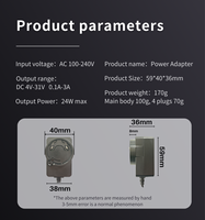 Adaptateur secteur universel 7,2 W DC avec prises interchangeables JP EU US UK AU, sortie 9V 0,8A, câble de 1,8 m, chargeur universel pour moniteur, humidificateur, caméra