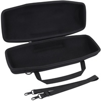Étui pour enceinte Bluetooth sans fil noir, 1680D EVA, étanche, antichoc, anti-poussière, fermeture éclair, 33*17cm, OEM/ODM, logo personnalisé