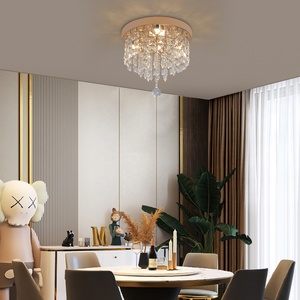 Plafonnier <span class=keywords><strong>LED</strong></span> moderne et élégant à cristaux suspendus 3 couleurs pour salon de villa - Product Image 3