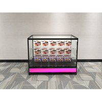 Vitrine en verre de magasin de fumée armoire avec lumière colorée épicerie affichage comptoir cadre en aluminium vitrine de vente au détail
