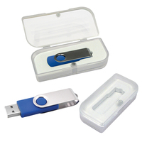 Memoria USB Giratoria con Logotipo Personalizado, Caja Transparente de PP, Multicolor, para Promociones Empresariales